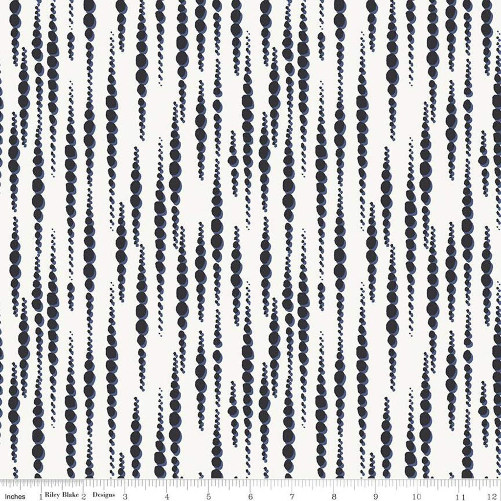 SALE Water Mark Tidalwave C11327 White - Riley Blake Designs - Dots Dotted Dot Strands - Quilting Cotton Fabric