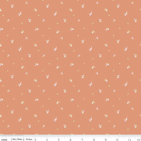 CLEARANCE Community Ditsy C11105 Coral - Riley Blake - Floral Flowers - Quilting Cotton Fabric