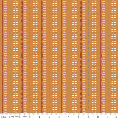 CLEARANCE Heartsong Stripe C11305 Gold - Riley Blake - Striped Stripes Geometric - Quilting Cotton Fabric