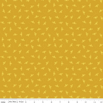 31" End of Bolt - SALE Harmony Bees C11096 Honey - Riley Blake Designs - Honeybees Bee Gold - Quilting Cotton Fabric