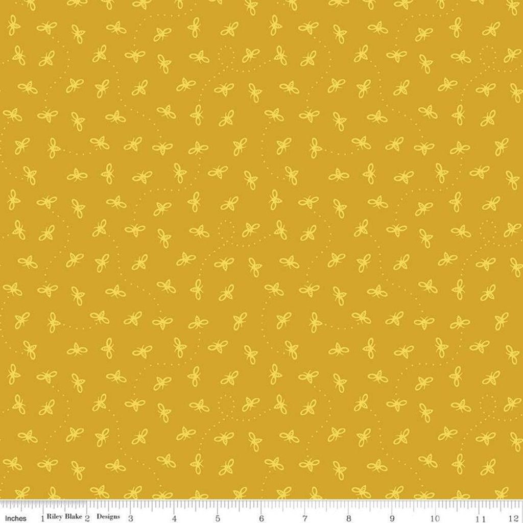 SALE Harmony Bees C11096 Honey - Riley Blake Designs - Honeybees Bee Gold - Quilting Cotton Fabric