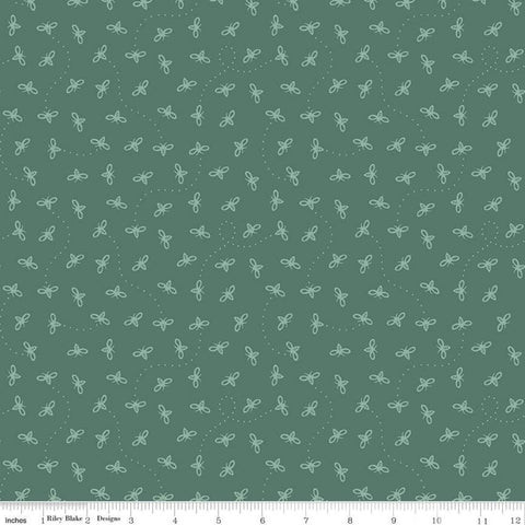 SALE Harmony Bees C11096 Teal - Riley Blake Designs - Honeybees Bee - Quilting Cotton Fabric