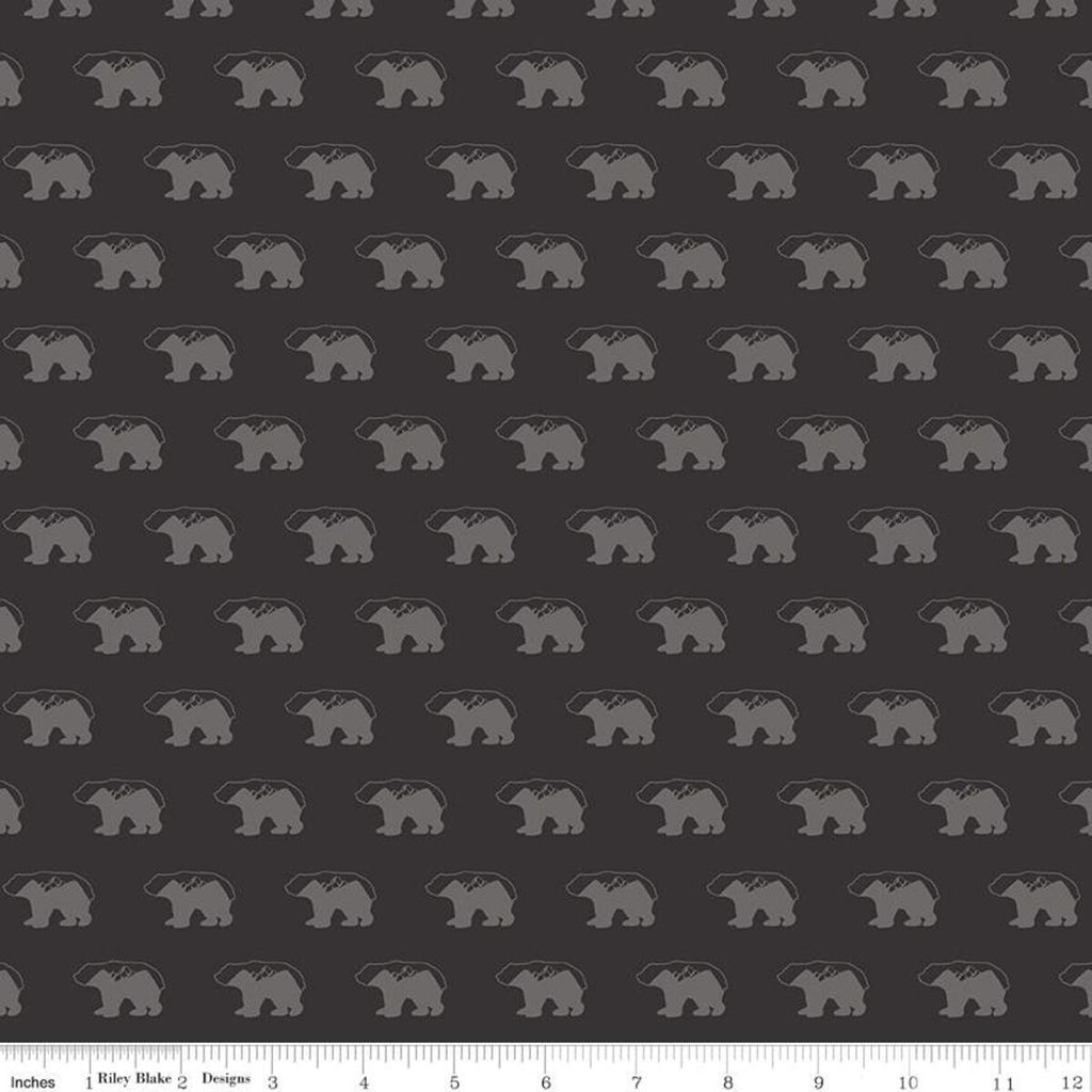 Into the Woods Bears C11391 Black - Riley Blake Designs - Outdoors Bear - Quilting Cotton Fabric