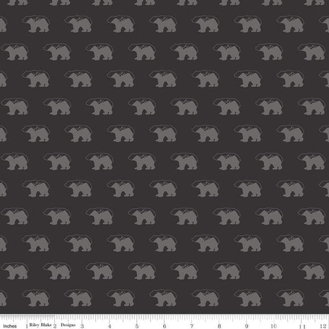 Into the Woods Bears C11391 Black - Riley Blake Designs - Outdoors Bear - Quilting Cotton Fabric