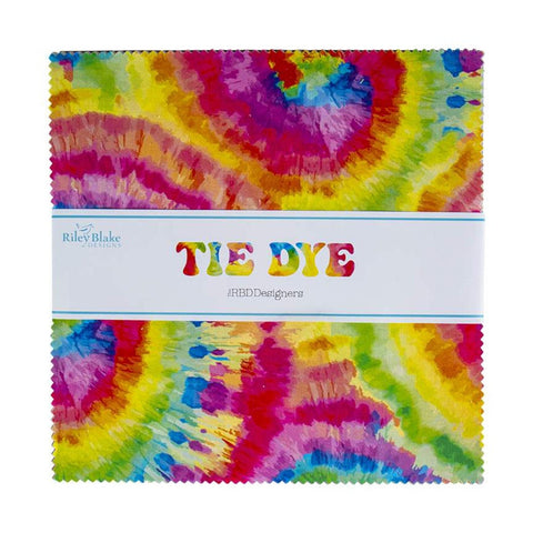 SALE Tie Dye Layer Cake 10" Stacker Bundle - Riley Blake Designs - 42 piece Precut Pre cut - Abstract - Quilting Cotton Fabric