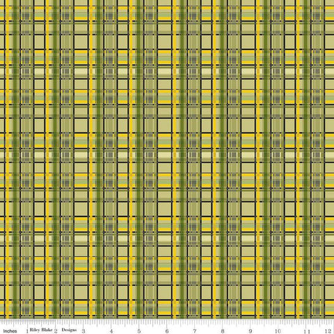 CLEARANCE Petals and Pedals Plaid C11144 Green - Riley Blake Designs - Multicolored  - Quilting Cotton Fabric