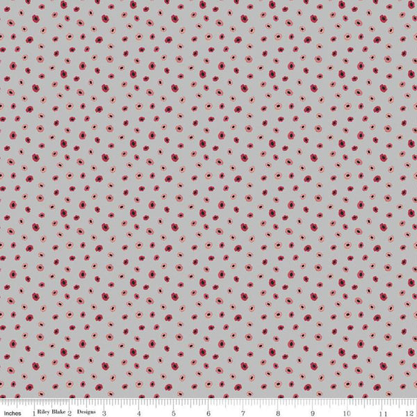 CLEARANCE Petals and Pedals Mini C11146 Gray - Riley Blake Designs - Floral Flowers - Quilting Cotton Fabric