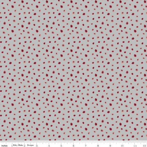 CLEARANCE Petals and Pedals Mini C11146 Gray - Riley Blake Designs - Floral Flowers - Quilting Cotton Fabric