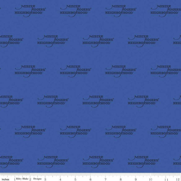 19" End of Bolt - CLEARANCE Mister Rogers' Neighborhood Logo C11462 Blue - Riley Blake - Nostalgia Childhood  - Quilting Cotton Fabric