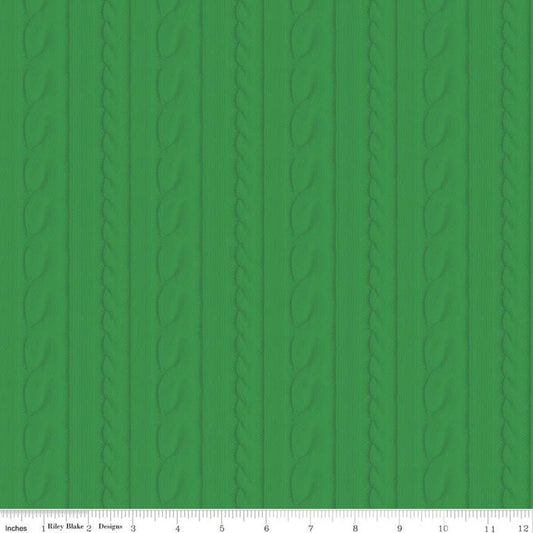 SALE Mister Rogers' Neighborhood Sweater Stripe C11464 Green - Riley Blake - Nostalgia Childhood Fred Rogers - Quilting Cotton Fabric