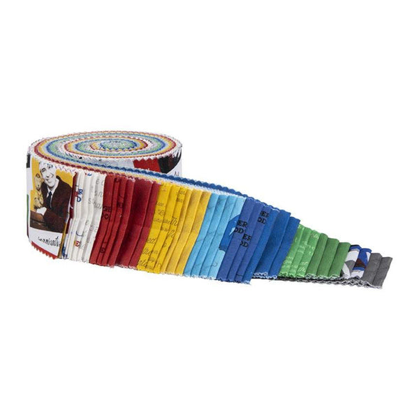 SALE Mister Rogers' Neighborhood 2.5 Inch Rolie Polie Jelly Roll 40 pieces - Riley Blake - Precut Pre cut Bundle - Quilting Cotton Fabric