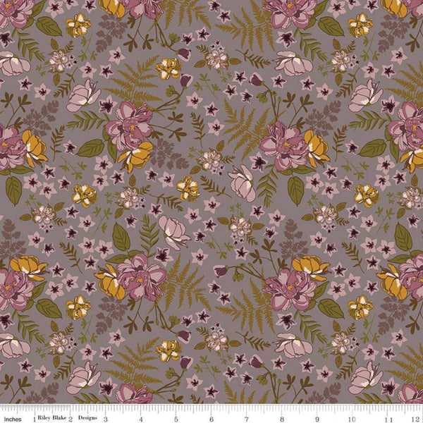 SALE Sonnet Dusk Roses C11291 Taupe - Riley Blake Designs - Floral Flowers - Quilting Cotton Fabric