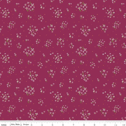 Indigo Garden Ditzy C11274 Wine - Riley Blake Designs - Floral Flowers - Quilting Cotton Fabric