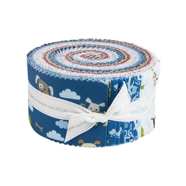 SALE Cooper 2.5 Inch Rolie Polie Jelly Roll 40 pieces - Riley Blake - Precut Pre cut Bundle - Dog Dogs - Quilting Cotton Fabric