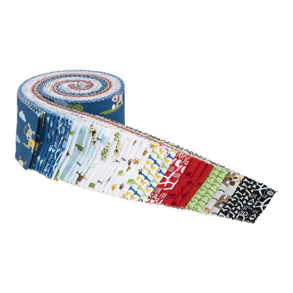 SALE Cooper 2.5 Inch Rolie Polie Jelly Roll 40 pieces - Riley Blake - Precut Pre cut Bundle - Dog Dogs - Quilting Cotton Fabric
