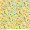 25" End of Bolt - CLEARANCE Adel in Spring Leaves C11421 Buttercream - Riley Blake Designs - Leaf Sprigs Yellow - Quilting Cotton Fabric