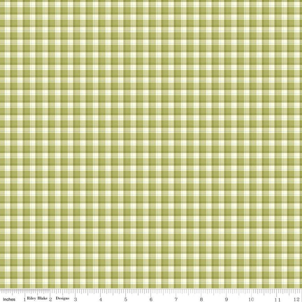 29" End of Bolt piece - SALE Adel in Spring Plaid C11427 Asparagus - Riley Blake Designs - Geometric Green - Quilting Cotton Fabric