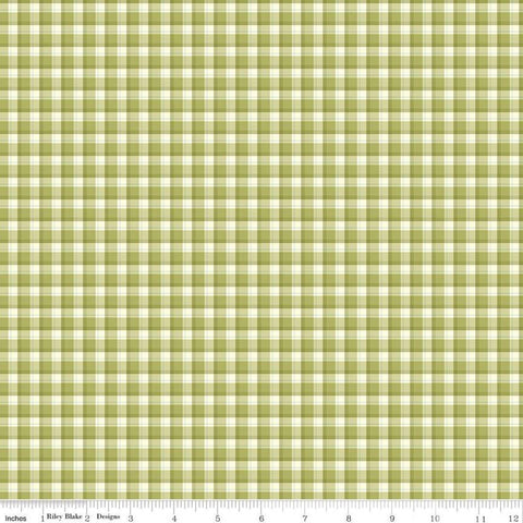 29" End of Bolt piece - SALE Adel in Spring Plaid C11427 Asparagus - Riley Blake Designs - Geometric Green - Quilting Cotton Fabric