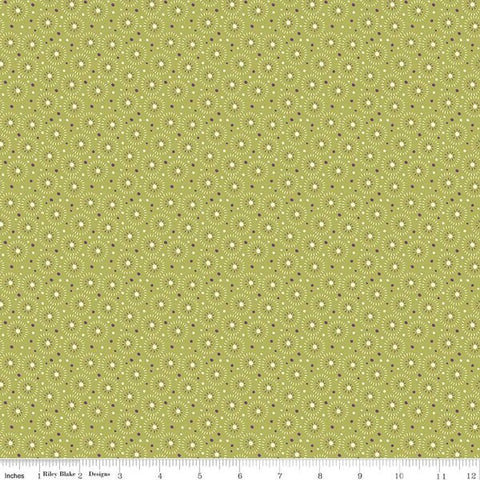 Adel in Spring Seeds C11428 Asparagus - Riley Blake Designs - Circles Dots Green - Quilting Cotton Fabric