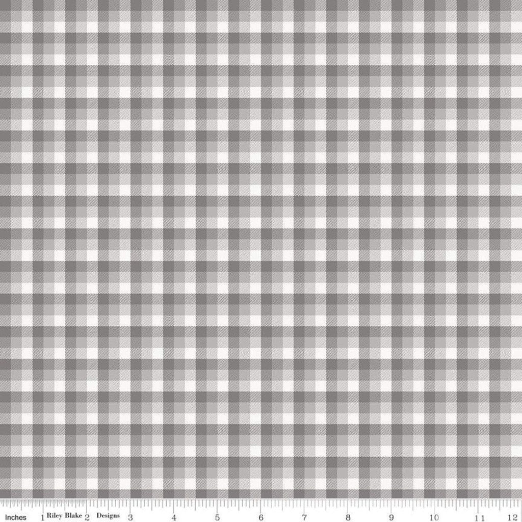 SALE Into the Woods Check C11393 Gray - Riley Blake Designs - 1/4" Checks Checkered - Quilting Cotton Fabric