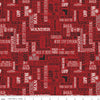 CLEARANCE FLANNEL Wild at Heart Words F11448 Red - Riley Blake Designs - Outdoors Icons Text Cream Red Black - FLANNEL Cotton Fabric