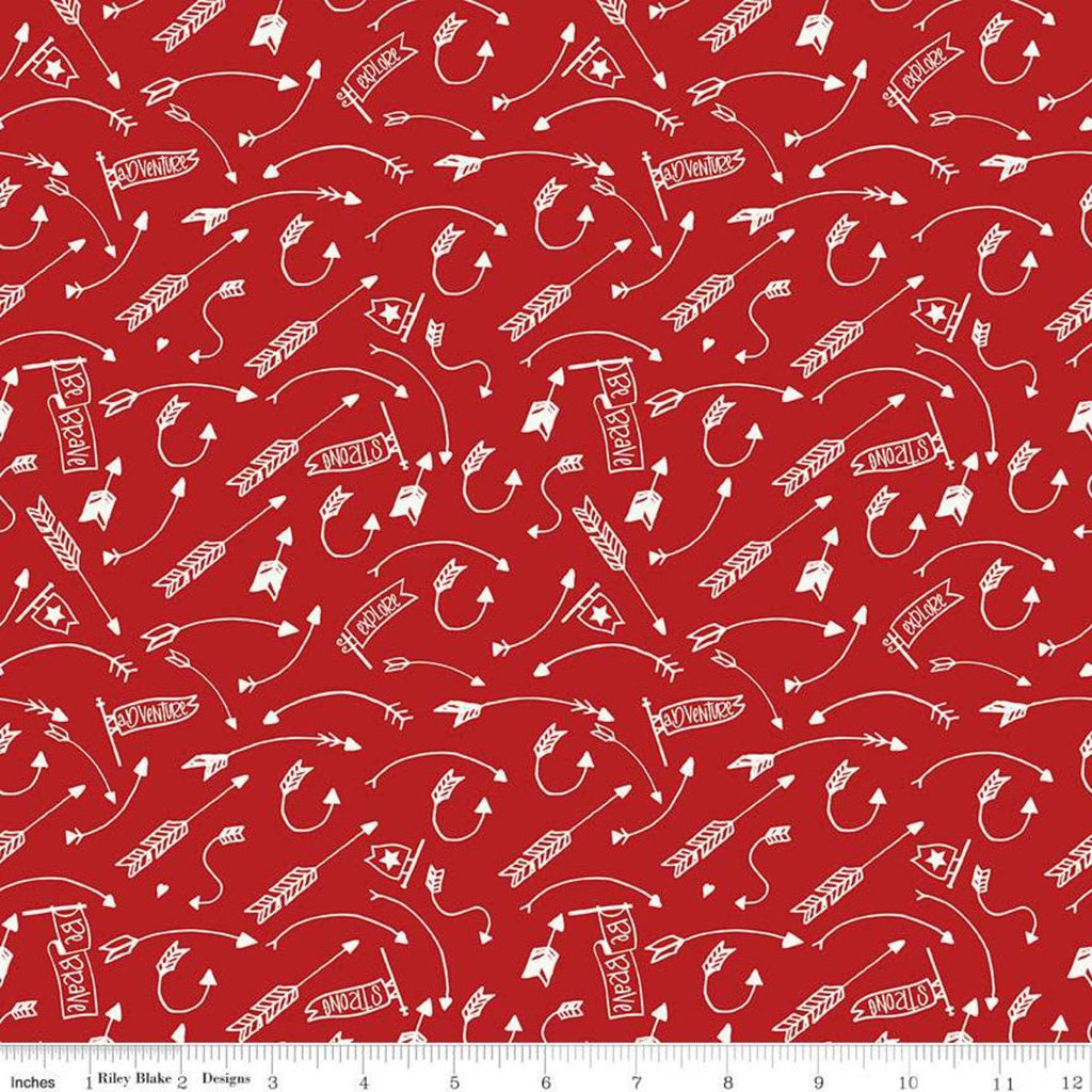 SALE Into the Woods Crazy Arrows C11396 Red - Riley Blake Designs - Arrows Banners - Quilting Cotton Fabric
