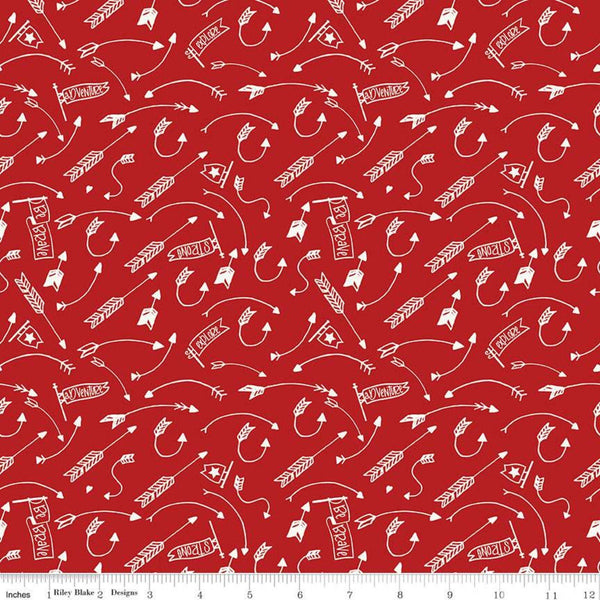 CLEARANCE Into the Woods Crazy Arrows C11396 Red - Riley Blake Designs - Arrows Banners - Quilting Cotton Fabric