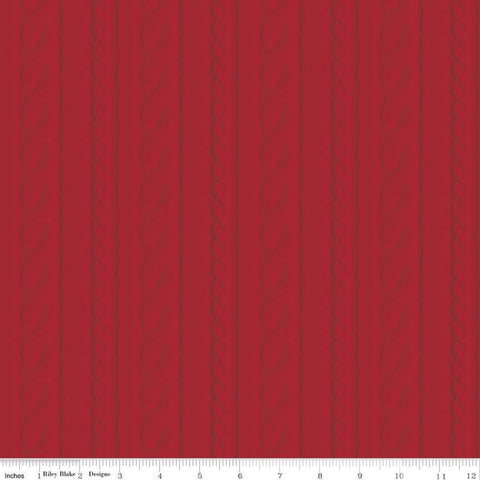 22" End of Bolt - SALE Mister Rogers' Neighborhood Sweater Stripe C11464 Red - Riley Blake - Childhood Fred Rogers - Quilting Cotton Fabric