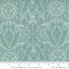 SALE Nocturnal Hidden Foxes 48335 Moss - Moda Fabrics - Animals Animal Fox Aqua - Quilting Cotton Fabric