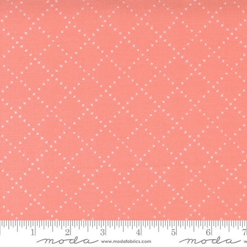 SALE Nocturnal Crossing Lines 48337 Primrose - Moda Fabrics - Plus Signs Diagonal Grid Geometric Pink - Quilting Cotton Fabric