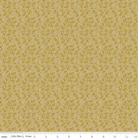 30" End of Bolt Piece - SALE Buttercup Blooms Paisley C11155 Gold - Riley Blake Designs - Tone-on-Tone - Quilting Cotton Fabric