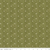 SALE Buttercup Blooms Dot C11157 Green - Riley Blake Designs - Polka Dots Dotted on Leafy Background - Quilting Cotton Fabric