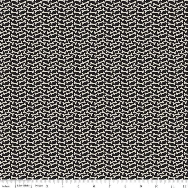 SALE Cooper Bones C11403 Black - Riley Blake Designs - Dogs Dog - Quilting Cotton Fabric