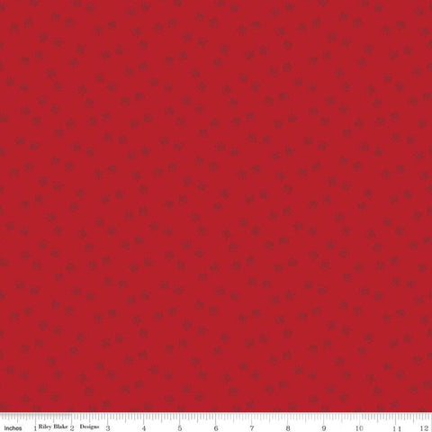 17" End of Bolt - SALE Cooper Pawesome C11404 Red - Riley Blake Designs - Dogs Dog Paws Paw Prints - Quilting Cotton Fabric