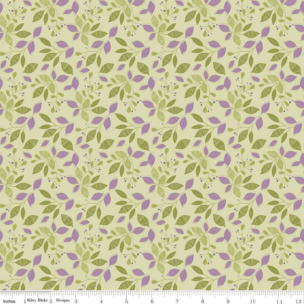 Fat Quarter End of Bolt - Adel in Spring Leaves C11421 Green - Riley Blake Designs - Leaf Sprigs - Quilting Cotton Fabric