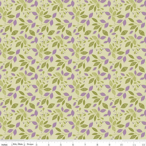 Fat Quarter End of Bolt - Adel in Spring Leaves C11421 Green - Riley Blake Designs - Leaf Sprigs - Quilting Cotton Fabric
