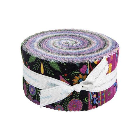 SALE Eleanor 2.5 Inch Rolie Polie Jelly Roll 40 pieces - Riley Blake - Precut Pre cut Bundle - Mexico Mexican - Quilting Cotton Fabric