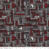CLEARANCE FLANNEL Wild at Heart Words F11448 Black - Riley Blake Designs - Outdoors Icons Text Cream Red Black - FLANNEL Cotton Fabric