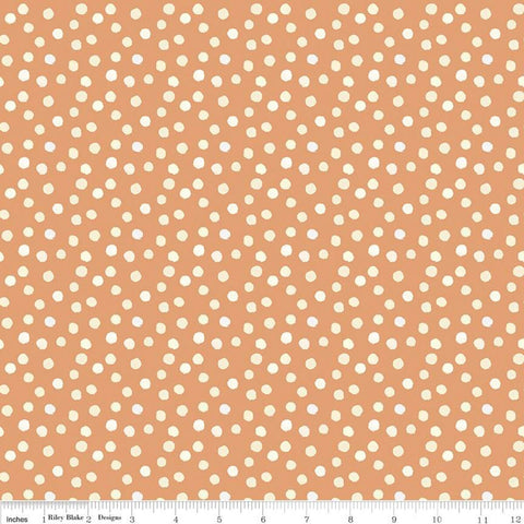 The Littlest Family's Big Day Dots C11494 Coral - Riley Blake Designs - Cream Dot Dotted Emily Winfield Martin - Quilting Cotton Fabric