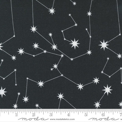 SALE Nocturnal Constellation 48333 Night - Moda Fabrics - Constellations Stars Star Off White on Black - Quilting Cotton Fabric