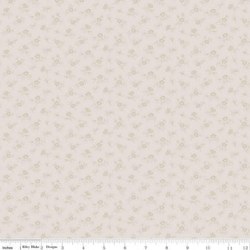 Fat Quarter End of Bolt Piece - Buttercup Blooms Ditsy C11156 Cream - Riley Blake Designs Tone-on-Tone Floral Flowers Quilting Cotton Fabric