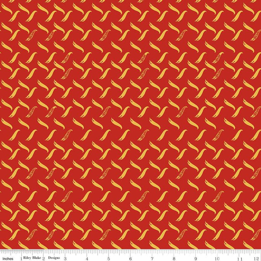 Fat Quarter end of bolt - Hot Wheels Classic Metal Plate C11484 Red - Riley Blake Designs - Juvenile Vintage Toys - Quilting Cotton Fabric