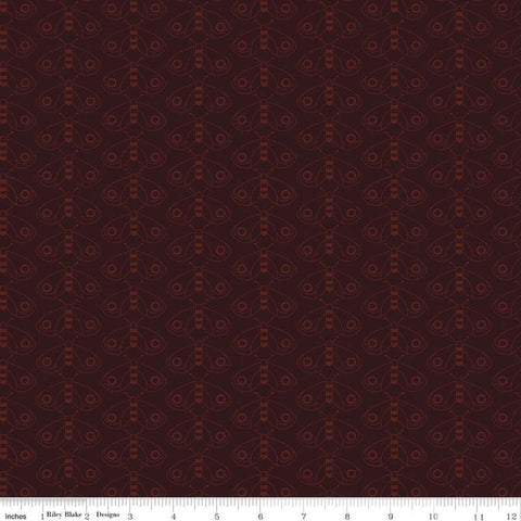 For the Love of Nature Moths C11373 Burgundy - Riley Blake Designs - Line Drawings - Quilting Cotton Fabric