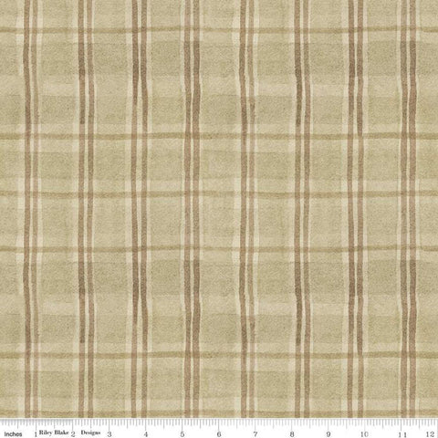 Fat Quarter End of Bolt - SALE For the Love of Nature Plaid C11376 Pearl - Riley Blake Designs - Quilting Cotton Fabric