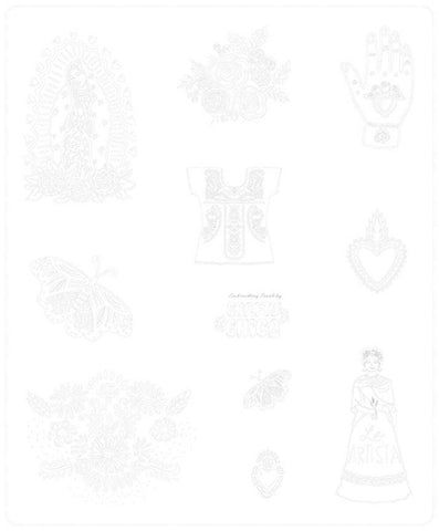 CLEARANCE Eleanor LINEN Embroidery Panel LN11718 by Riley Blake Designs - Mexico Mexican Linework - LINEN Cotton Fabric