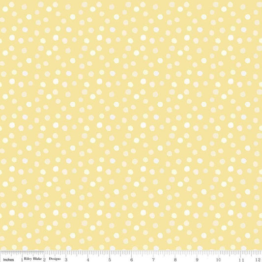 SALE The Littlest Family's Big Day Dots C11494 Yellow - Riley Blake - Cream Dot Dotted Emily Winfield Martin - Quilting Cotton Fabric