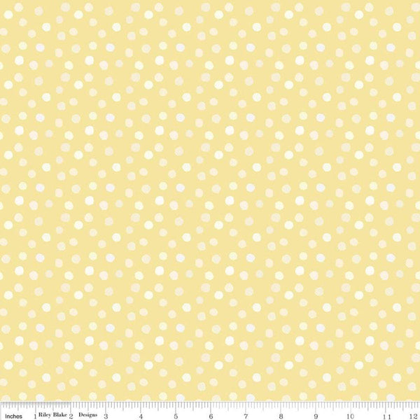 SALE The Littlest Family's Big Day Dots C11494 Yellow - Riley Blake - Cream Dot Dotted Emily Winfield Martin - Quilting Cotton Fabric