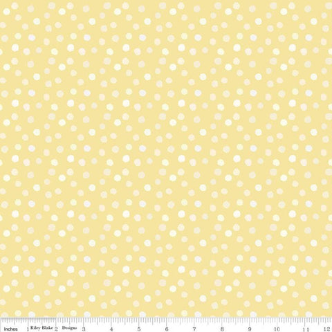 The Littlest Family's Big Day Dots C11494 Yellow - Riley Blake - Cream Dot Dotted Emily Winfield Martin - Quilting Cotton Fabric