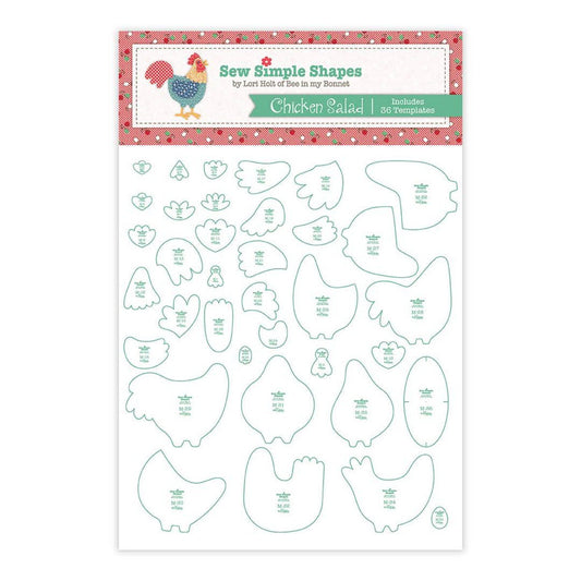 DEAL Lori Holt Chicken Salad Sew Simple Shapes STT-24571 - Riley Blake Designs - Cook Book Plastic Applique Templates