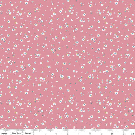SALE Mulberry Lane Flowers C11563 Peony - Riley Blake Designs - Floral Pink - Quilting Cotton Fabric
